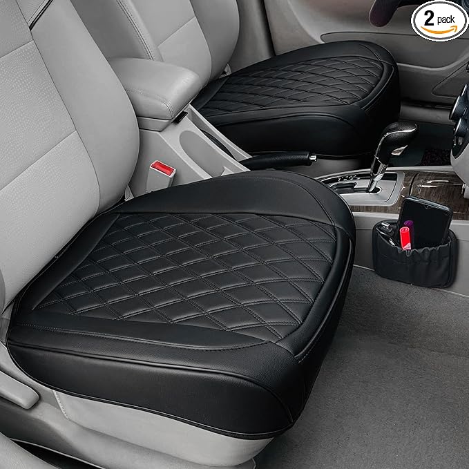 Front Car Seat Covers, 2 Pack, Leather, Anti-Slip, Waterproof