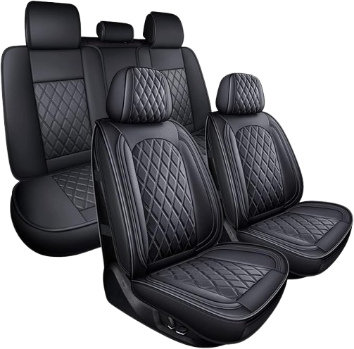 Seat Covers Full Set, Black, Waterproof, Front and Back
